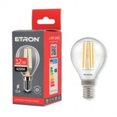 Світлодіодна філаментна лампа ETRON Filament 1-EFP-1148 G45 12W 4200K E14 прозора