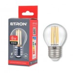 Світлодіодна філаментна лампа ETRON Filament G45 8W E27 3000K прозора