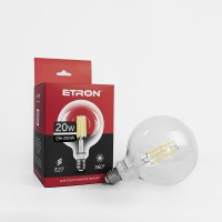Світлодіодна філаментна лампа ETRON Filament G125 20W E27 4200K прозора
