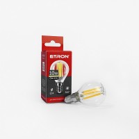 Світлодіодна філаментна лампа ETRON Filament G45 10W E14 3000K прозора