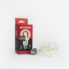 Світлодіодна філаментна лампа ETRON Filament A65 20W E27 4200K прозора
