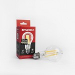 Світлодіодна філаментна лампа ETRON Filament A65 20W E27 3000K прозора