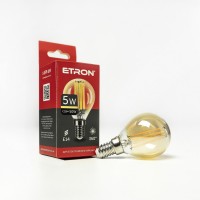 Світлодіодна філаментна лампа ETRON Filament G45 5W E14 2700K золото