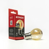 Світлодіодна філаментна лампа ETRON Filament G45 5W E27 2700K золото