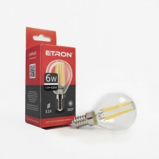 Світлодіодна філаментна лампа ETRON Filament G45 6W E14 4200K прозора