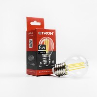 LED лампа ETRON Filament 1-EFP-150 G45 E27 6W 4200K прозора