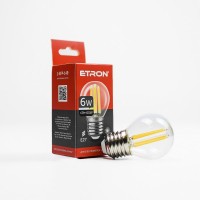 Світлодіодна філаментна лампа ETRON Filament 6W G45 E27 3000K прозора