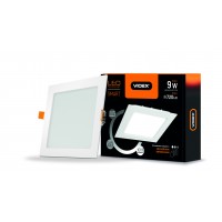 LED світильник з регулюванням яскравості вбудований квадрат VIDEX 9W 5000K 220V (VL-DLSD3-095)