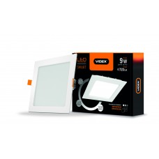 LED світильник з регулюванням яскравості вбудований квадрат VIDEX 9W 5000K 220V (VL-DLSD3-095)