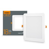 LED світильник вбудований квадрат VIDEX 18W 5000K
