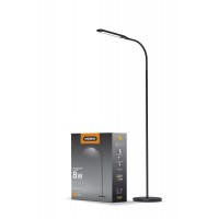 LED торшер чорний VIDEX VL-TF0702B 8W 3000-5500K