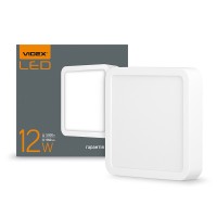 LED Світильник накладний квадрат VIDEX 12W 5000K White