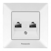 Розетка компьютерная 2-ая (CAT6e) ARKEDIA SLIM (белый)