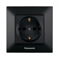Розетка Panasonic Arkedia Slim із заземленням Чорна (WNTC0202-2BL)