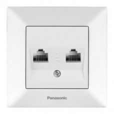 Розетка компьютерная 2-ая (CAT5e) ARKEDIA SLIM (белый)