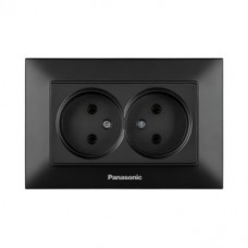 Розетка Panasonic Arkedia Slim подвійна Чорна (WNTC0204-2BL)