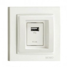 Розетка USB с зарядкой Mono Electric, DESPINA (белый)