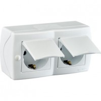 Розетка 2-а с/з и крышкой OCTANS IP20 Mono Electric