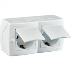 Розетка 2-а с/з и крышкой OCTANS IP20 Mono Electric