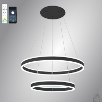 Керована світлодіодна люстра STELLA 160W 2R-APP-600&times;1200-BLACK-220-IP20
