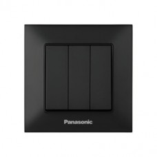 Вимикач Panasonic Arkedia Slim трьохклавішний Чорний (WNTC0015-2BL)
