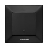Вимикач Panasonic Arkedia Slim одноклавішний прохідний Чорний (WNTC0103-2BL)
