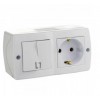 Выключатель 2 кл. + Розетка с/з OCTANS IP20 Mono Electric