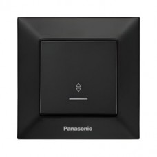 Вимикач Panasonic Arkedia Slim одноклавішний прохідний з підсвіткою Чорний (WNTC0104-2BL)