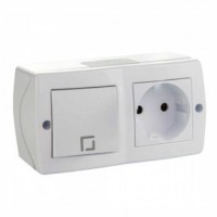 Выключатель 1 кл. + Розетка б/з OCTANS IP20 Mono Electric