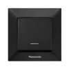 Вимикач Panasonic Arkedia Slim одноклавішний з підсвіткою Чорний (WNTC0002-2BL)