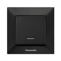 Вимикач Panasonic Arkedia Slim одноклавішний з підсвіткою Чорний (WNTC0002-2BL)