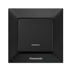Вимикач Panasonic Arkedia Slim одноклавішний з підсвіткою Чорний (WNTC0002-2BL)